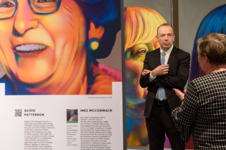 Secretary of State Chris Heaton-Harris visits the Peace Heroines exhibition
